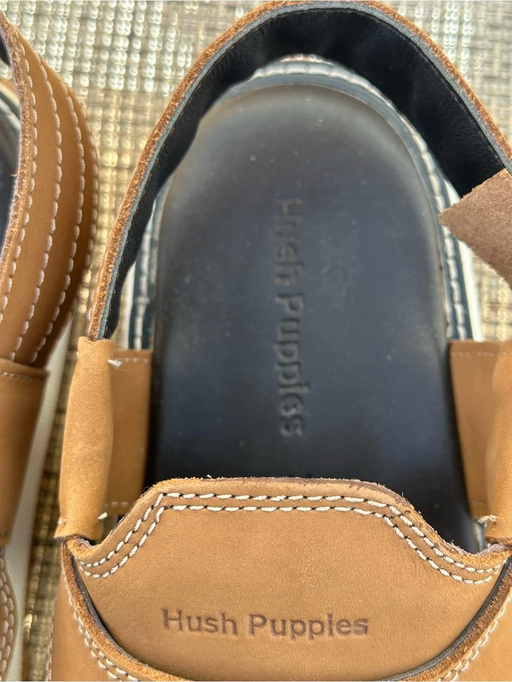 Hush Puppies Men’s Brown Leather Open-Toe Sandals